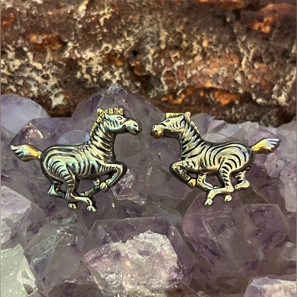 Silver Zebra Earrings
